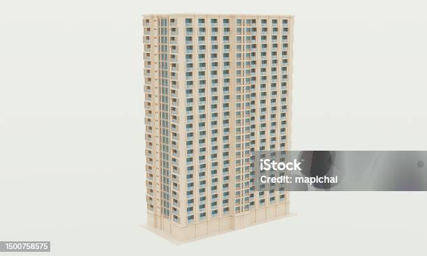 Hotel Building Rendered 3d Render Modern Hotel Building On A White Stock Photo - Download Image ...