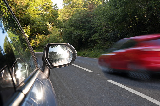 Motion blur on moving car