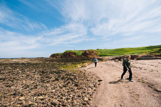 istock Woman walks up rural road 1500759837