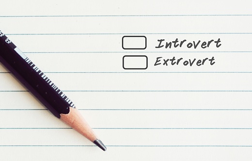 Choices to tick off : Introvert VS Extrovert - Concept of different personalities/traits. Extroversion is outgoing, talkative, energetic behavior, whereas introversion is reflective and reserved