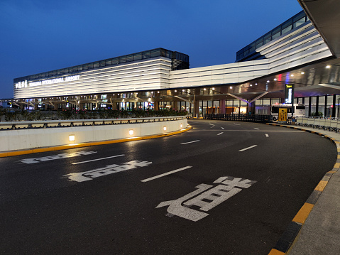 Terminal building at Shanghai Hongqiao International Airport, one of the two international airports in Shanghai.