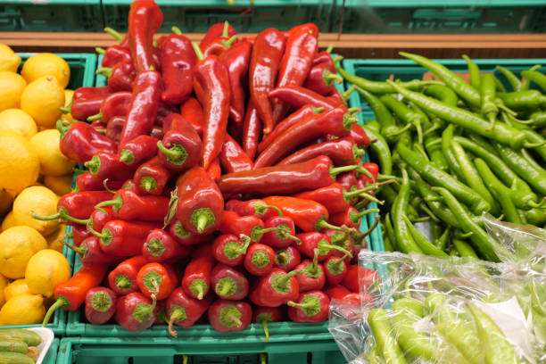 istock green and red capsicum displaying at shop 1500765187