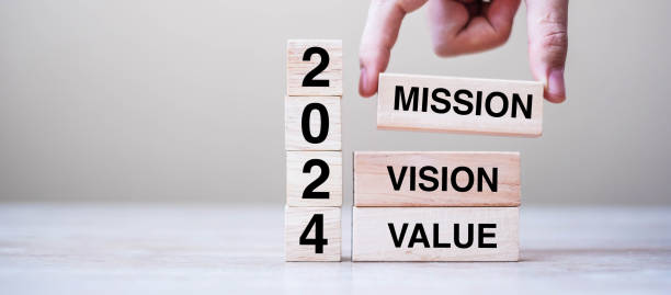 istock wooden block with text 2024 MISSION, VISION and VALUE on table background. Resolution, strategy, solution, goal, business and New Year holiday concepts 1500766073