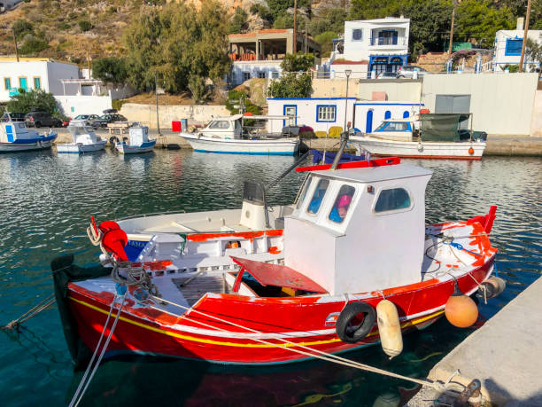 fisherman's boat in Panteli Bay harbor, Leros Island