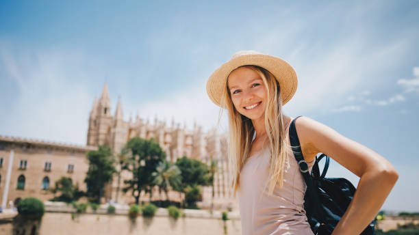 istock Girl tourist exploring new city 1500773241