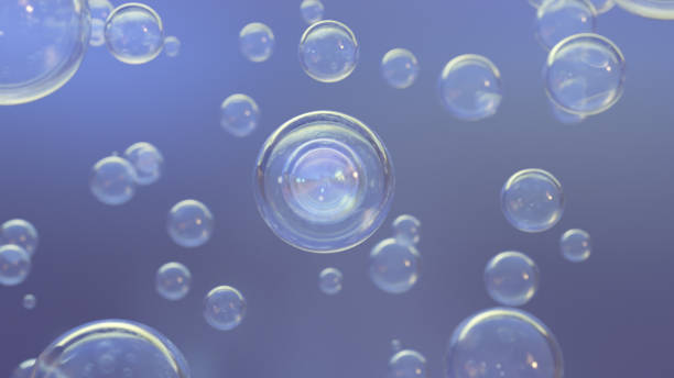 istock Blue Serum cosmetics bubbles against a blurred background. 1500773488