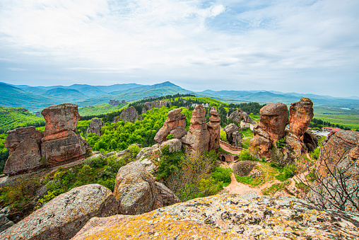 Belogradchik cliff rocks Bulgaria is a great touristic attraction.