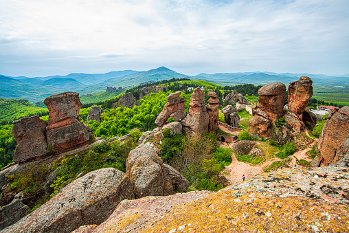 Belogradchik cliff rocks Bulgaria are great touristic attraction attraction.
