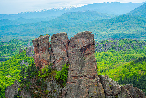 Belogradchik cliff rocks Bulgaria are great touristic attraction attraction.