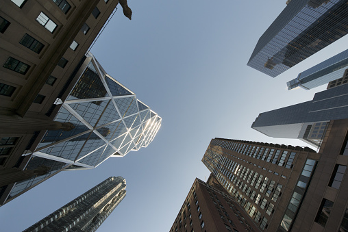 Skyscrapers from Below, Midtown Manhattan, NYC.