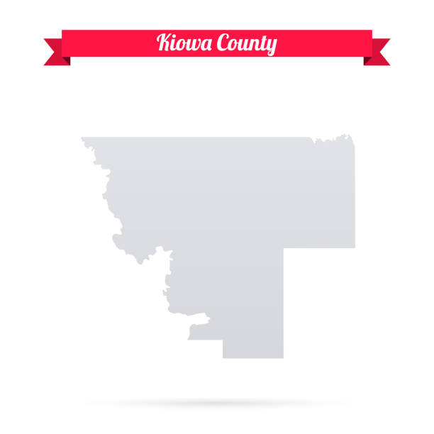 Kiowa County, Oklahoma. Map on white background with red banner Map of Kiowa County - Oklahoma, isolated on a blank background and with his name on a red ribbon. Vector Illustration (EPS file, well layered and grouped). Easy to edit, manipulate, resize or colorize. Vector and Jpeg file of different sizes. kiowa stock illustrations