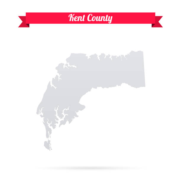 Kent County, Maryland. Map on white background with red banner Map of Kent County - Maryland, isolated on a blank background and with his name on a red ribbon. Vector Illustration (EPS file, well layered and grouped). Easy to edit, manipulate, resize or colorize. Vector and Jpeg file of different sizes. chestertown stock illustrations