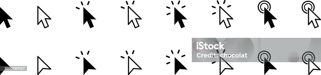 Point Mouse Click Vector Mouse Pointer Click Set Stock Illustration - Download Image Now ...