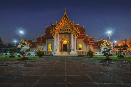 Marble Temple in Bankgok Thailand. Benjamabpith Temple (Benjamabpith Temple) is a tourist attraction with Famaus.