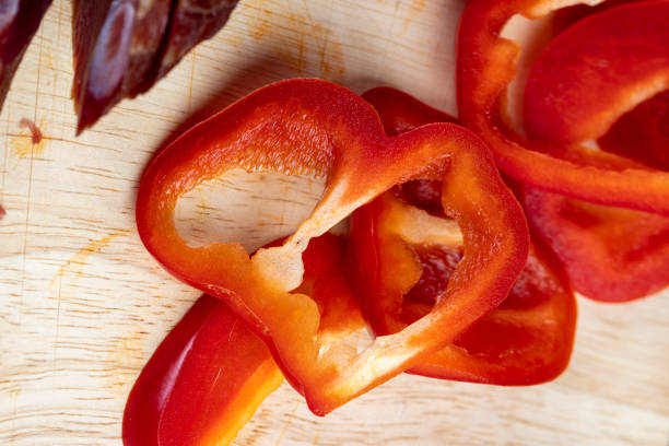 istock red sweet pepper on the kitchen board, cooking 1500789924
