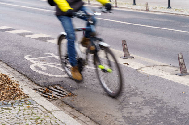 istock The cyclist travels on a bicycle path. 1500792903