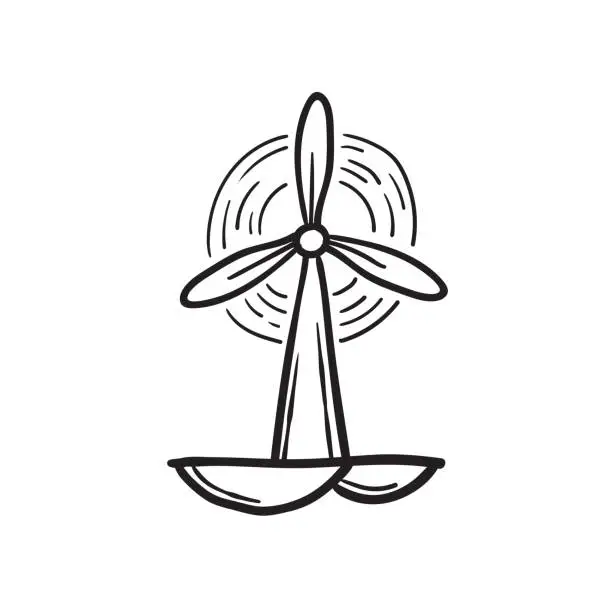 Vector illustration of windmill