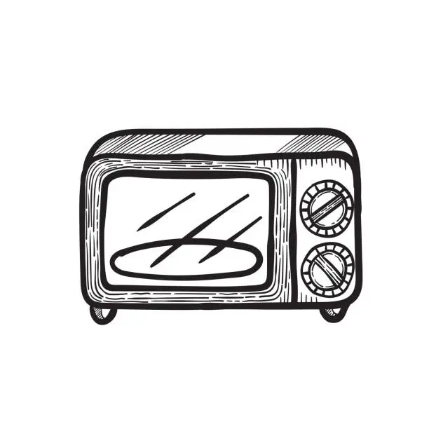 Vector illustration of microwave oven