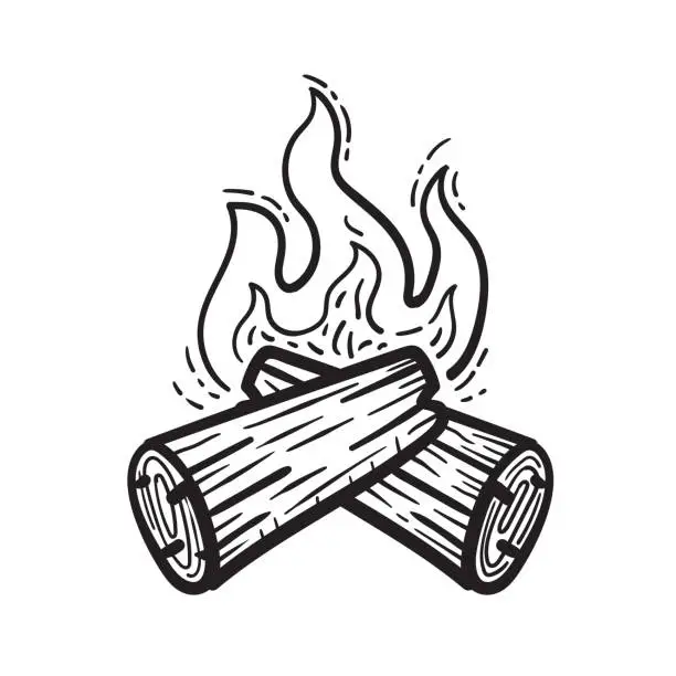 Vector illustration of bonfire