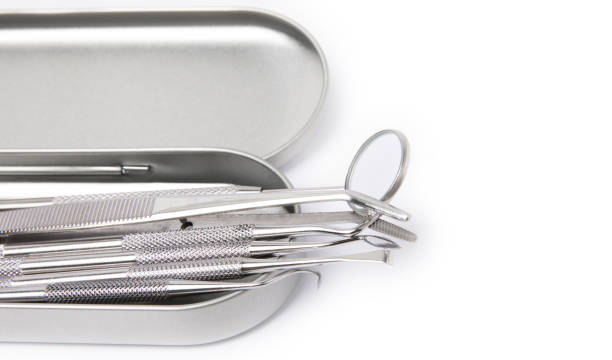 istock Dental instruments isolated on white background. Professional tools for oral care. Whitens teeth, stimulates gums, removes plaque and tartar. Clean teeth.Dentistry concept. mockup 1500808965