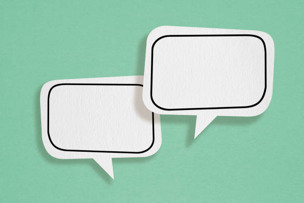 istock For conceptual image about communication and social media, customer feedback, Blank two white torn grunge paper on rough green paper texture 1500809555