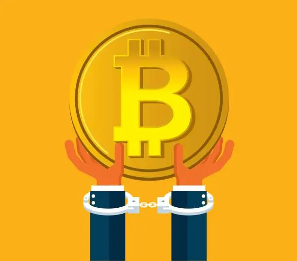 Vector illustration of Punishment - Bitcoin