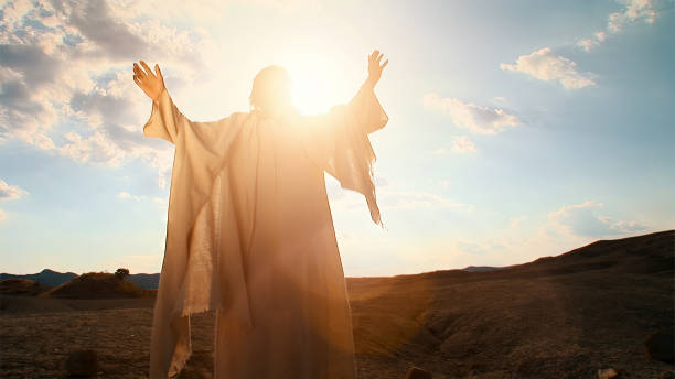 太陽の光の中のキリスト - hermit ストックフォトと画像