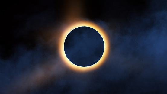 Total solar eclipse with fog