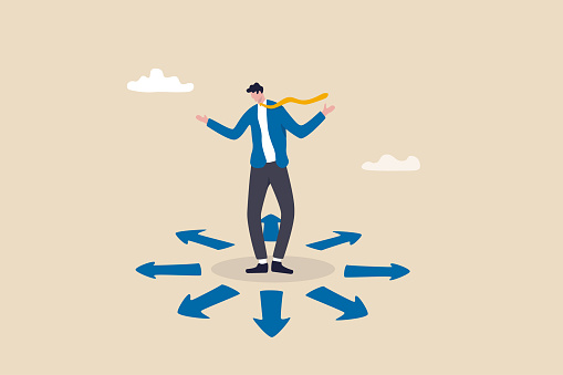 Deciding Path Choose Career Path Make Life Decision Choice Decide The Right Or Wrong ...