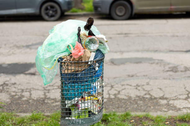 istock trash bin can garbage in city road street 1500836030