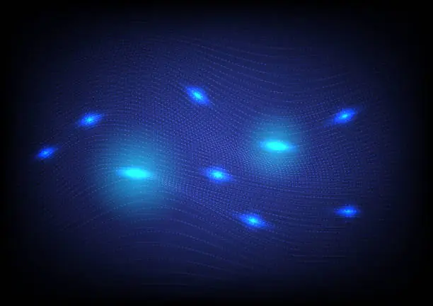 Vector illustration of Blue light fiber optic speed line