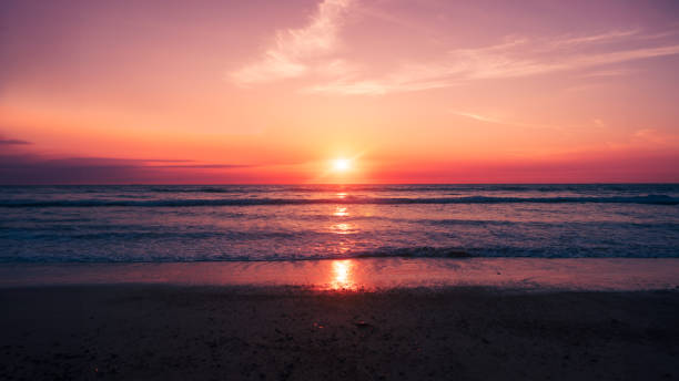 istock Beautiful sunset tropical summer beach landscape background. 1500852554