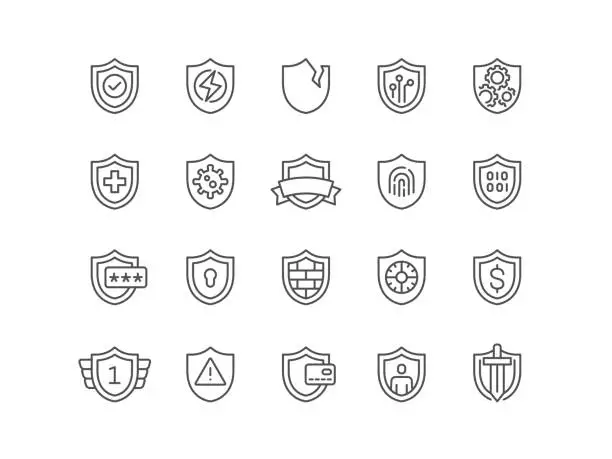 Vector illustration of Shield Icons