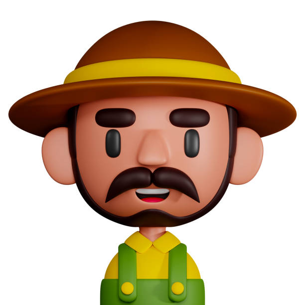 istock Cute farmer 3d cartoon icon illustration 1500855166