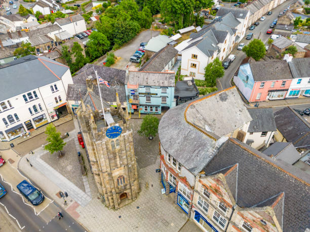 Okehampton, UK. 22 June 2023. Town centre and St James Chapel in Okehampton, Devon.