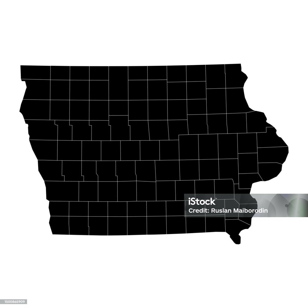 Desktop Iowa State Map Iowa State Map With Counties Vector Illustration Stock Illustration ...