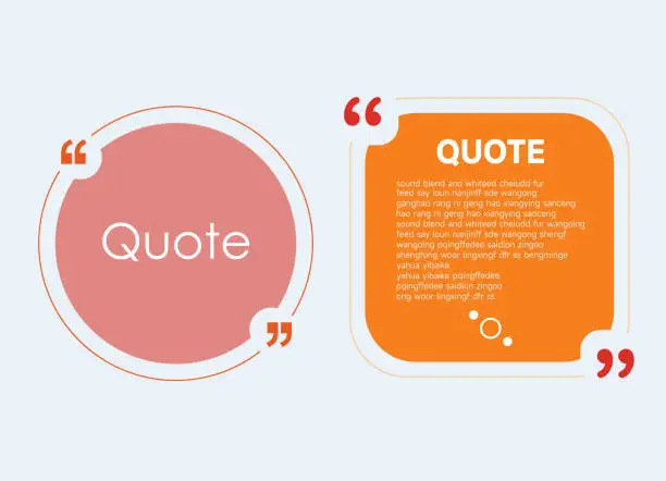 Vector illustration of color design material speech bubbles quote frame social media template set