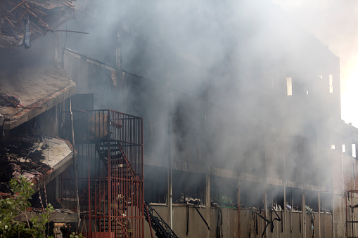 Panorama Roof Fire in the House