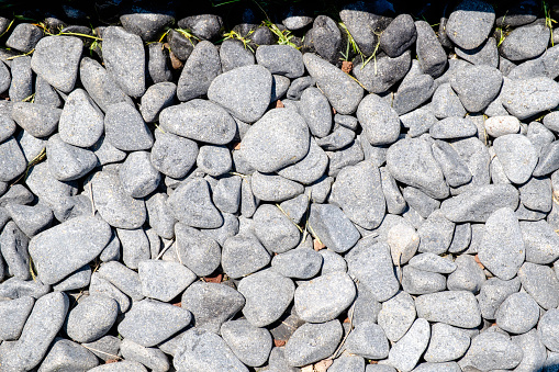 Pebble Stone On Ground For Texture Background.