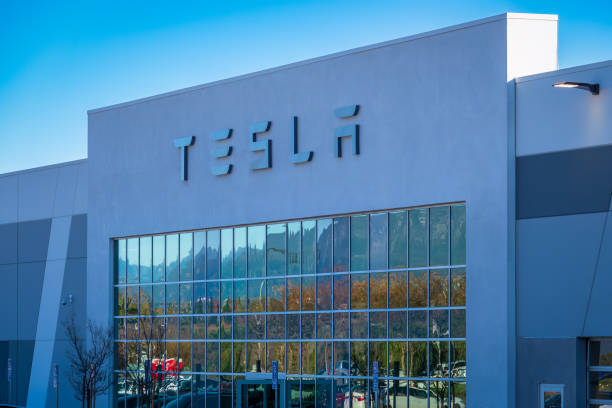 Tesla Sales & Service Center - Upland CA - fotografia de stock