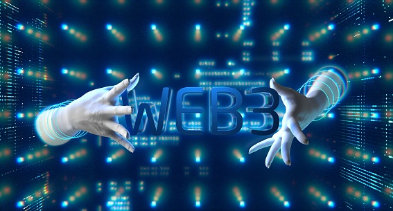 WEB3 next generation world wide web blockchain technology with decentralized information, distributed social network. Web3.0