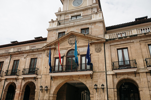 The city hall building in Oviedo, Asturias, Spain