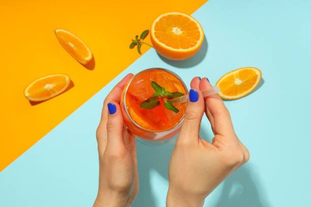 istock Concept of fresh alcohol drink, Spritz, top view 1500895438