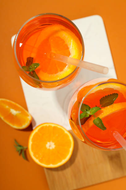 istock Concept of fresh alcohol drink, Spritz, top view 1500895496