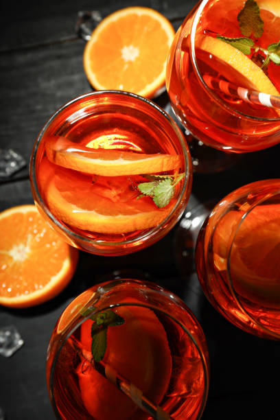 istock Concept of summer cocktail, Spritz, top view 1500895527