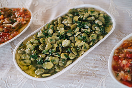 Traditional appetizer of fava beans