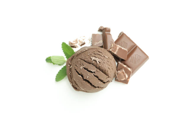 istock Chocolate ice cream on white background, close up 1500903123