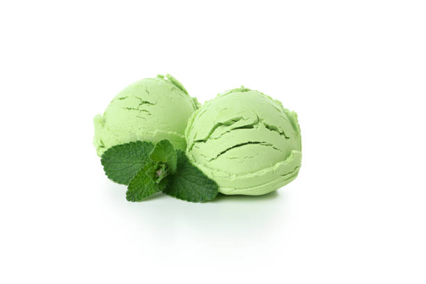 istock Pistachio ice cream isolated on white background 1500903276