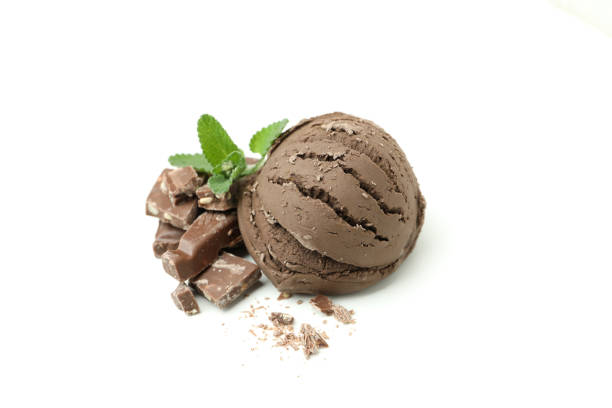 istock Chocolate ice cream on white background, close up 1500903746