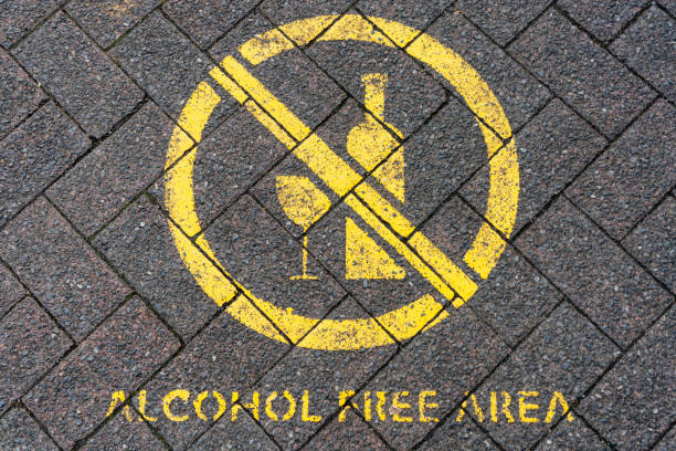Alcohol Free Area sign stock photo